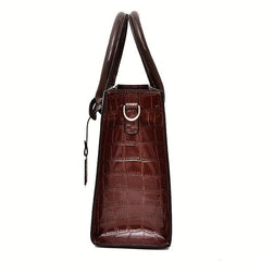 Women's Croc Embossed Tote Bag Set