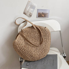 Women's Straw Tote Bag Stylish Shoulder Bag Large Capacity