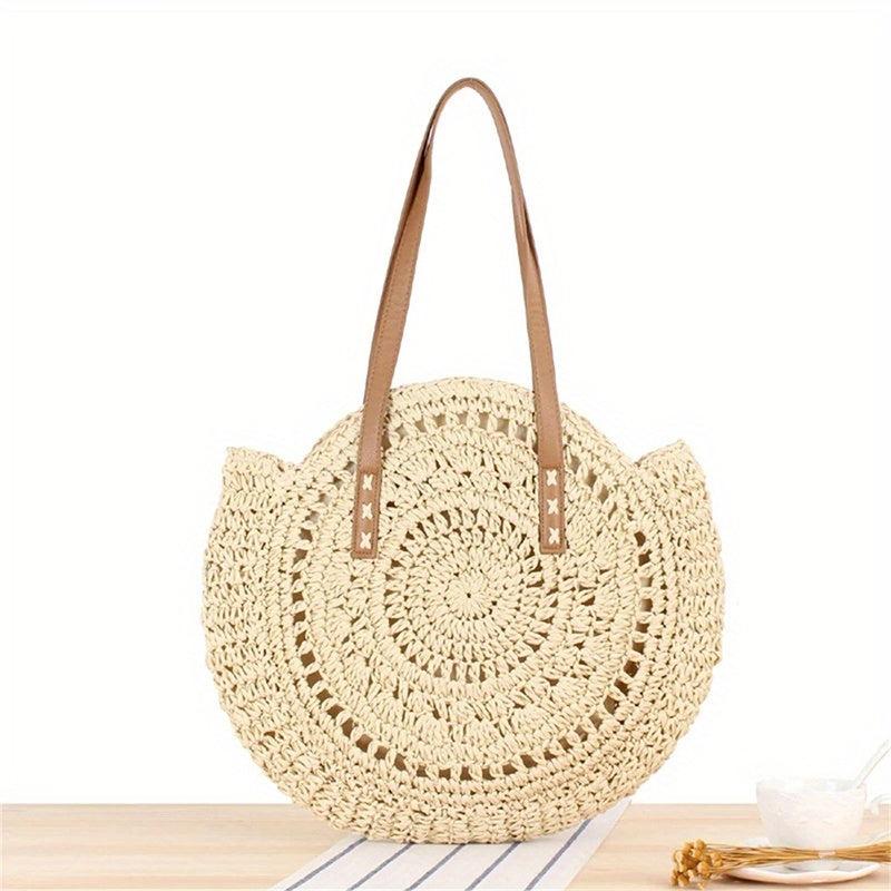 Straw Shoulder Bag Lightweight All Match Storage Bag For Travel