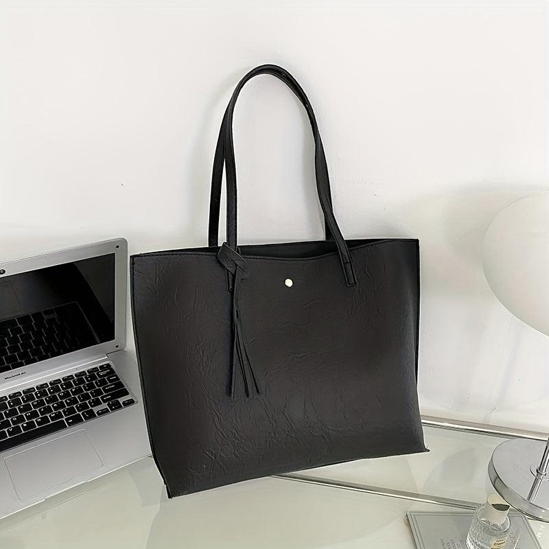 Stylish Tote Bag with Tassel Decor for Women