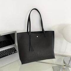 Stylish Tote Bag with Tassel Decor for Women