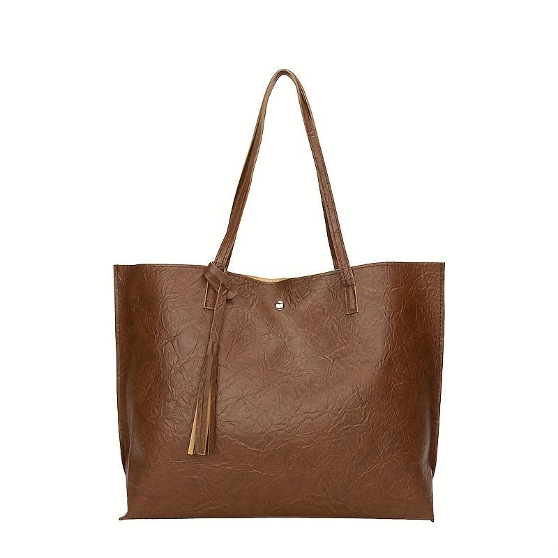 Stylish Tote Bag with Tassel Decor for Women