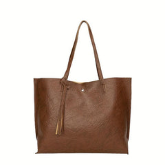 Stylish Tote Bag with Tassel Decor for Women