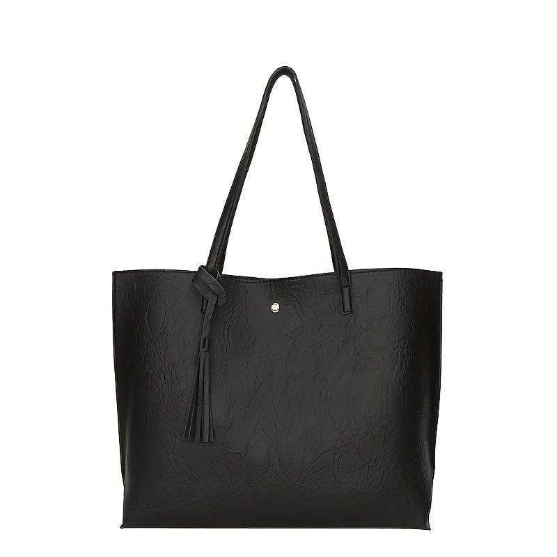 Stylish Tote Bag with Tassel Decor for Women