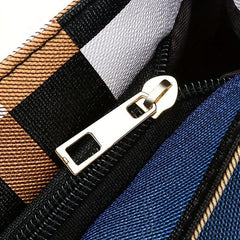 Plaid Pattern Tote Shoulder Bag Large Capacity Work Bag