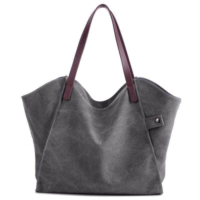 Vintage Canvas Tote Bag Thickened Travel Shoulder Bag Large Capacity