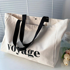 Minimalist Letter Print Tote Bag Large Capacity Shoulder Bag All Match Bag
