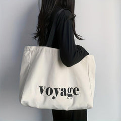 Minimalist Letter Print Tote Bag Large Capacity Shoulder Bag All Match Bag