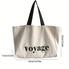 Minimalist Letter Print Tote Bag Large Capacity Shoulder Bag All Match Bag