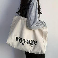 Minimalist Letter Print Tote Bag Large Capacity Shoulder Bag All Match Bag