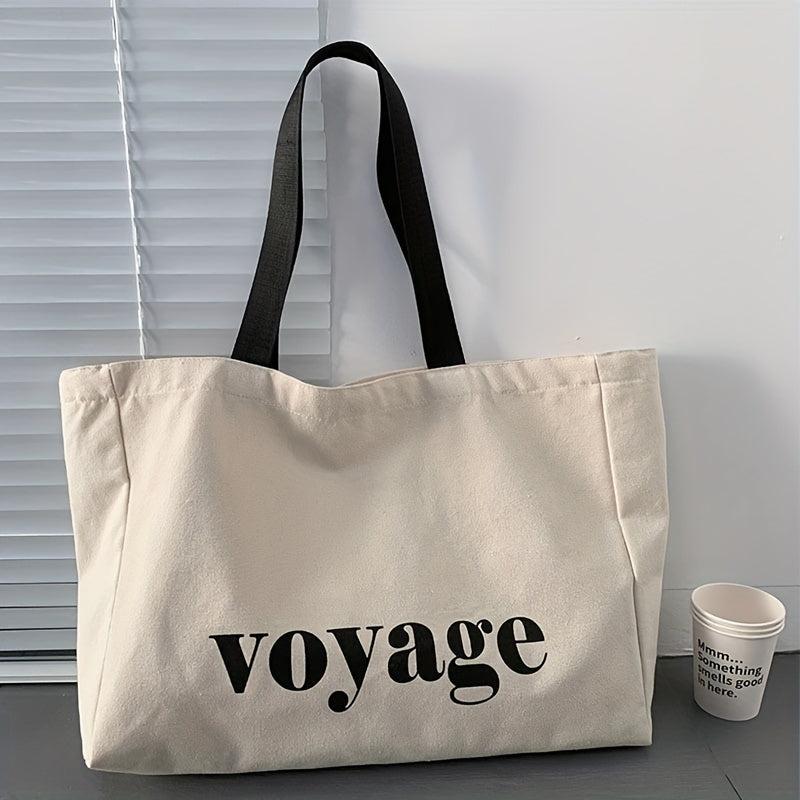Minimalist Letter Print Tote Bag Large Capacity Shoulder Bag All Match Bag
