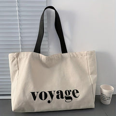 Minimalist Letter Print Tote Bag Large Capacity Shoulder Bag All Match Bag