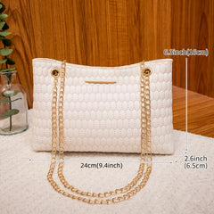 Quilted Tote Bag Crossbody Shoulder Bag for Shopping