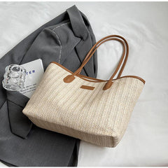 Boho Style Straw Shoulder Bag for Travel Vacation