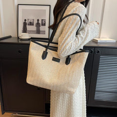 Boho Style Straw Shoulder Bag for Travel Vacation
