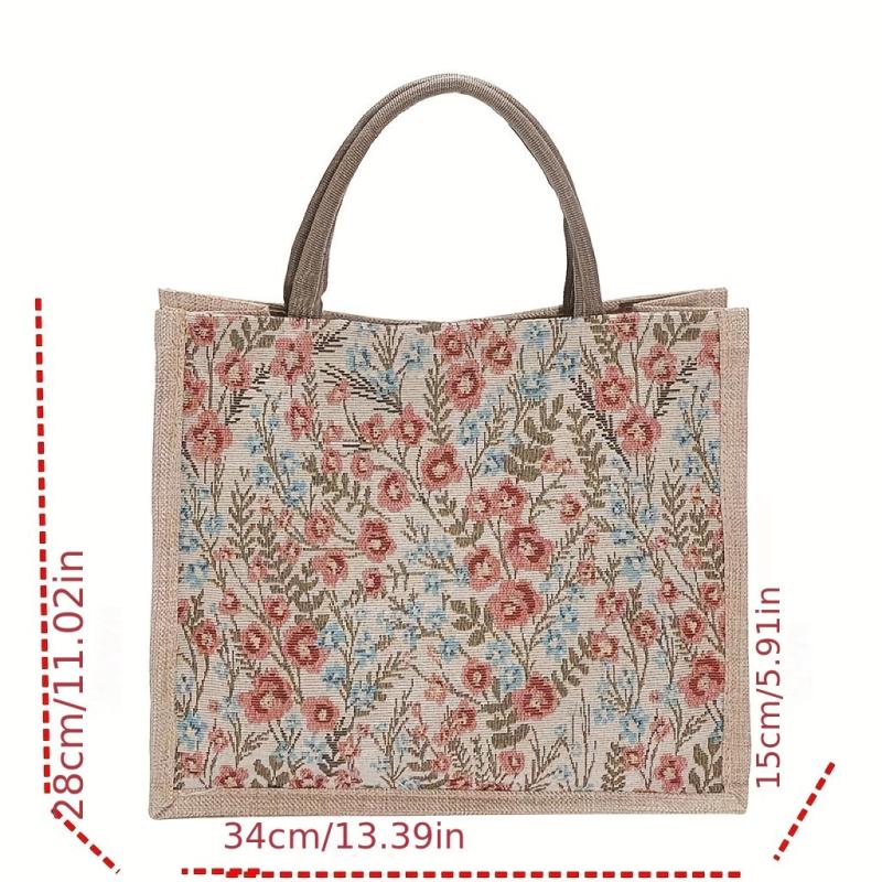 Floral Pattern Tote Handbag Large Capacity Bag