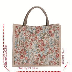 Floral Pattern Tote Handbag Large Capacity Bag