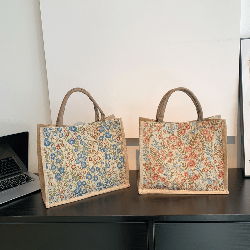 Floral Pattern Tote Handbag Large Capacity Bag