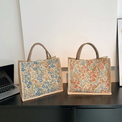 Floral Pattern Tote Handbag Large Capacity Bag