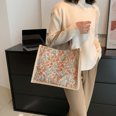 Floral Pattern Tote Handbag Large Capacity Bag