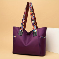 Large Capacity Casual Tote Bag Waterproof Zipper Shoulder Handbag