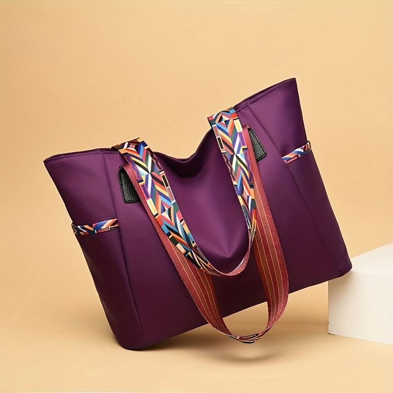 Large Capacity Casual Tote Bag Waterproof Zipper Shoulder Handbag
