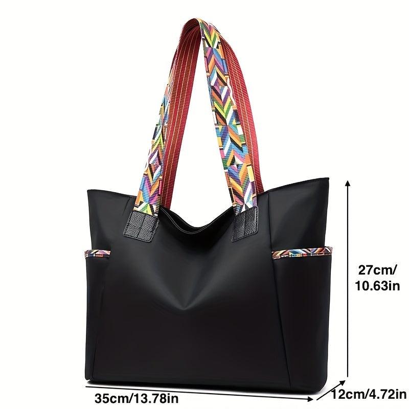 Large Capacity Casual Tote Bag Waterproof Zipper Shoulder Handbag