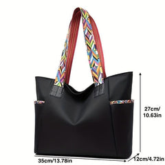 Large Capacity Casual Tote Bag Waterproof Zipper Shoulder Handbag