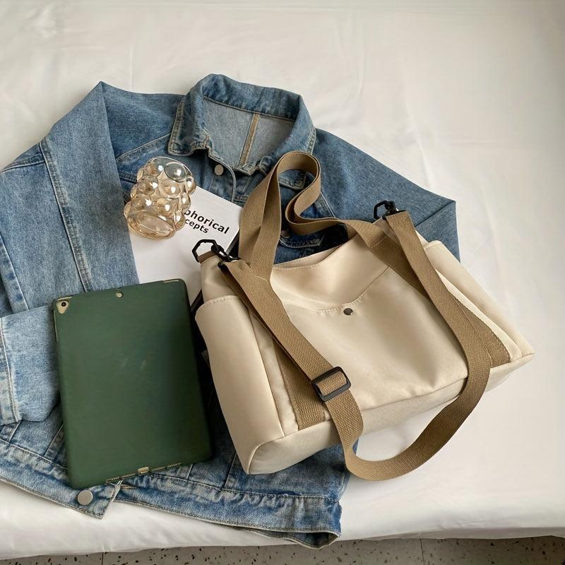 Colorblock Shoulder Bag Large Capacity Zipper Hand Bag