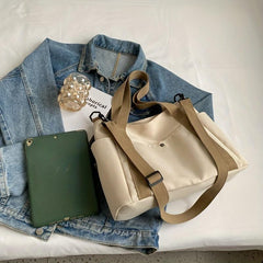 Colorblock Shoulder Bag Large Capacity Zipper Hand Bag