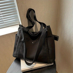 Colorblock Shoulder Bag Large Capacity Zipper Hand Bag