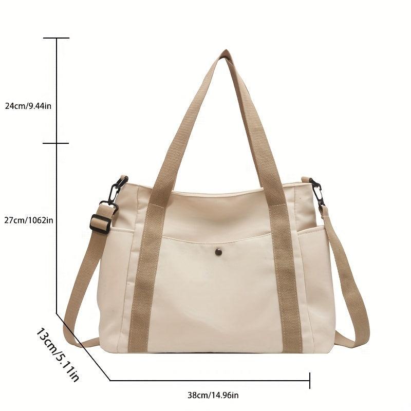Colorblock Shoulder Bag Large Capacity Zipper Hand Bag
