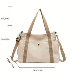 Colorblock Shoulder Bag Large Capacity Zipper Hand Bag