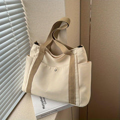 Colorblock Shoulder Bag Large Capacity Zipper Hand Bag