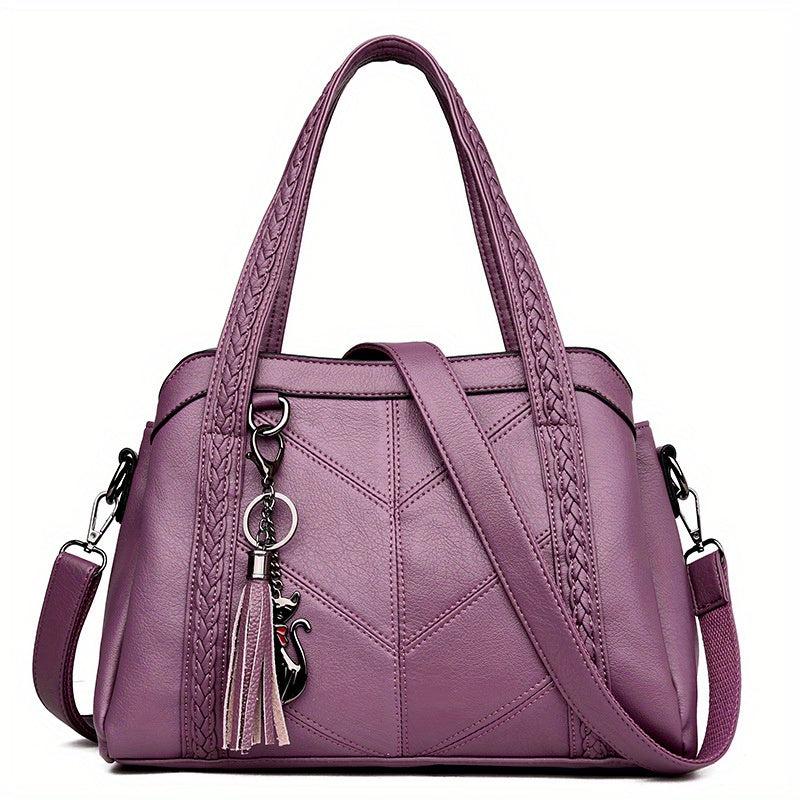Vintage Large Capacity Tote Bag Top Handle Satchel Handbag