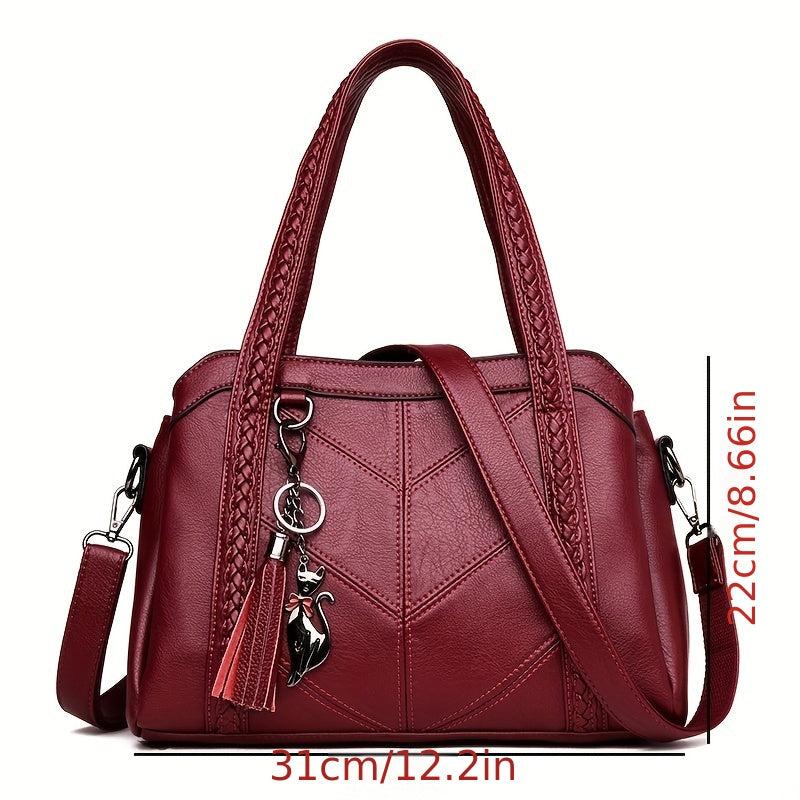 Vintage Large Capacity Tote Bag Top Handle Satchel Handbag