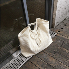 Minimalist Mesh Hobo Bag Large Capacity Shoulder Tote Bag