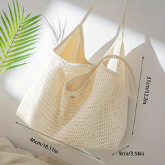 Minimalist Mesh Hobo Bag Large Capacity Shoulder Tote Bag