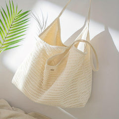 Minimalist Mesh Hobo Bag Large Capacity Shoulder Tote Bag