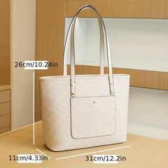 Vintage Classic Print Tote Bag Large Capacity Top Handle Handbag