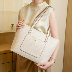 Vintage Classic Print Tote Bag Large Capacity Top Handle Handbag