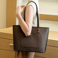 Vintage Classic Print Tote Bag Large Capacity Top Handle Handbag