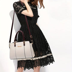 Letter Decor Crossbody Bag Contrast Satchel Purses