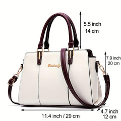 Letter Decor Crossbody Bag Contrast Satchel Purses