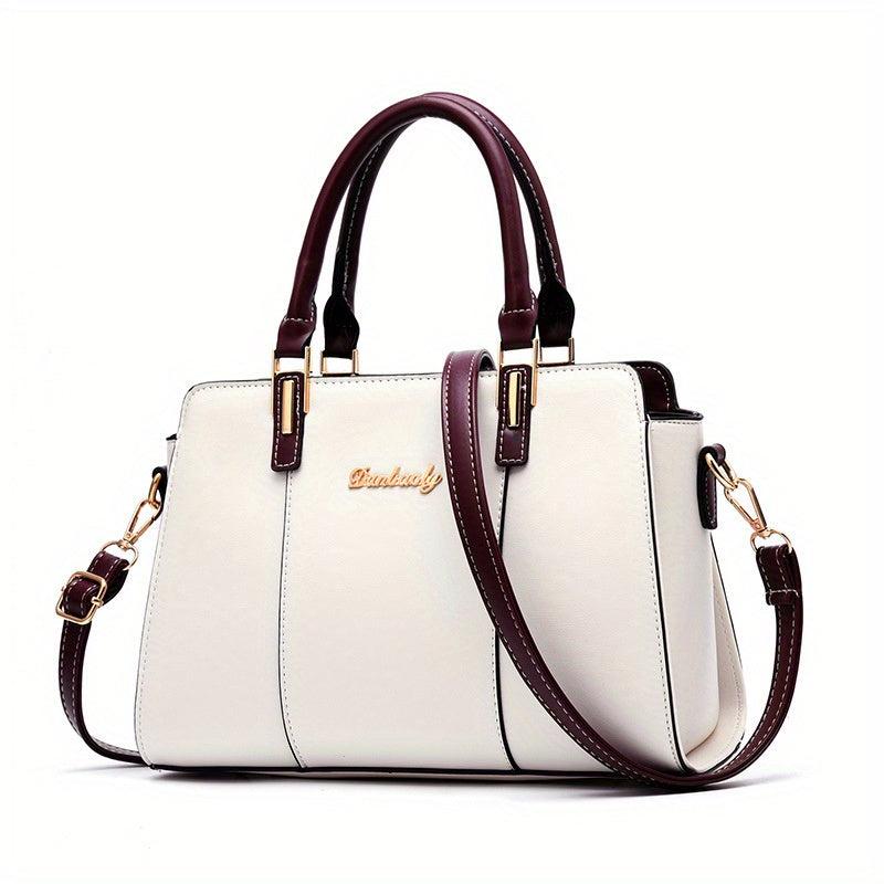 Letter Decor Crossbody Bag Contrast Satchel Purses