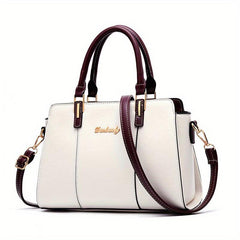 Letter Decor Crossbody Bag Contrast Satchel Purses