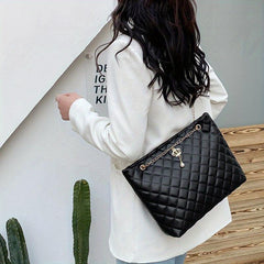 Quilted Tote Bag Large Capacity Crossbody Shoulder Handbag