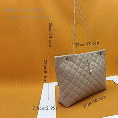 Quilted Tote Bag Large Capacity Crossbody Shoulder Handbag