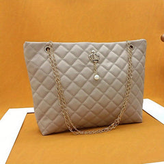 Quilted Tote Bag Large Capacity Crossbody Shoulder Handbag