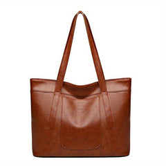 Large Capacity PU Leather Shoulder Tote Bag